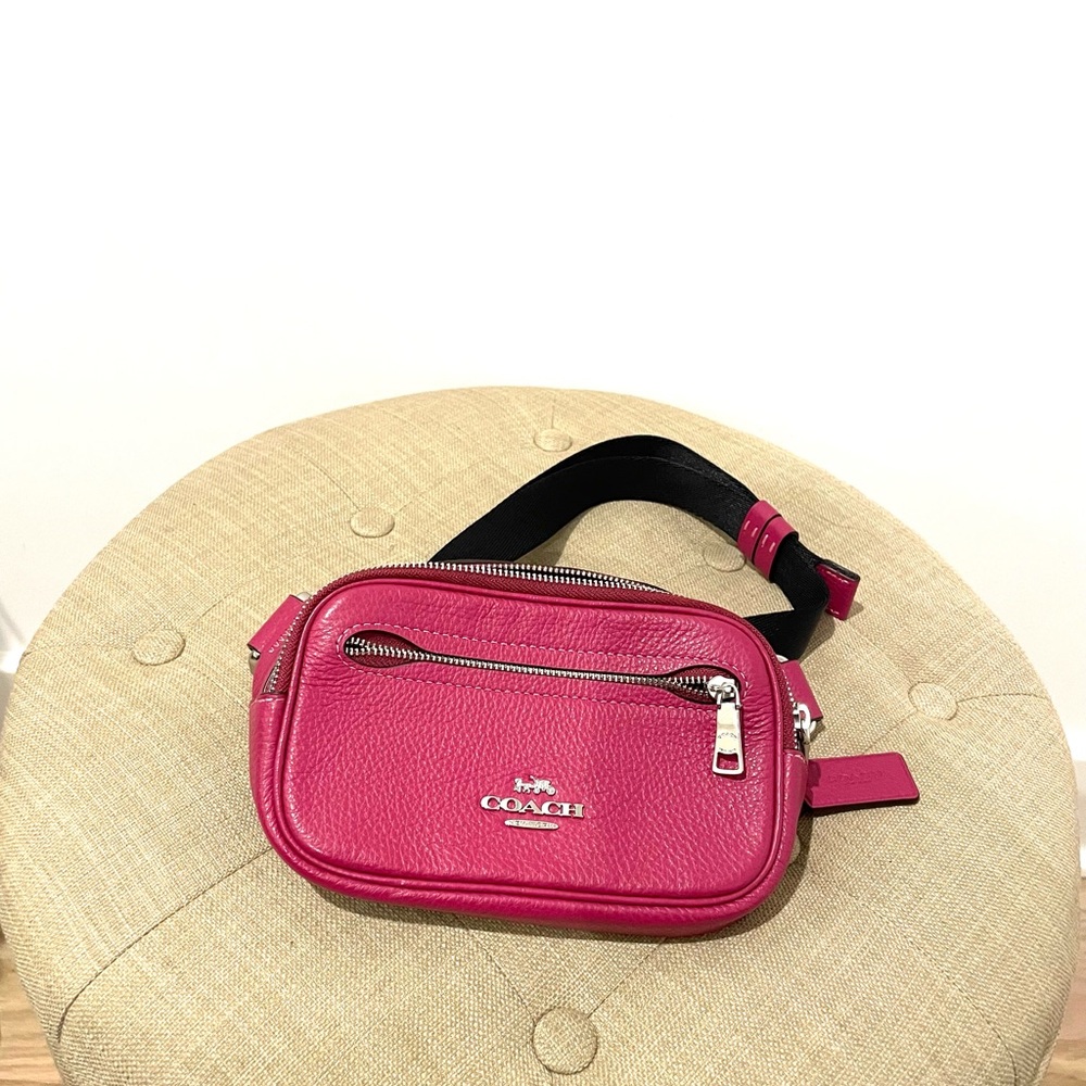 Coach Fuchsia Pebble Leather Mini Belt Bag - Picture 4 of 8